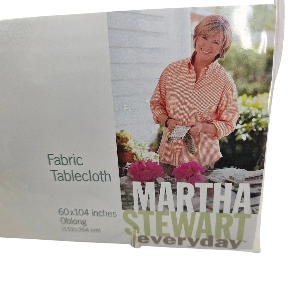 Martha Stewart Tablecloth Taupe 60 x 102 Oblong Woven Fabric Neutral Decor New